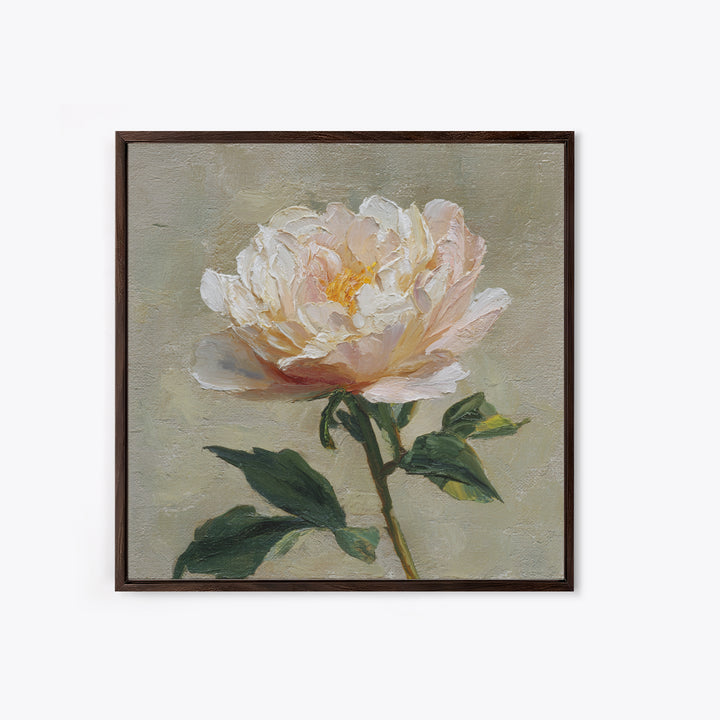 Neutral Peony Painting Canvas Print, Guest Bedroom Art, Textured Painting, Bedroom Decor, Fine Art, Guest, Wall Art Prints, GBA-1x1-81