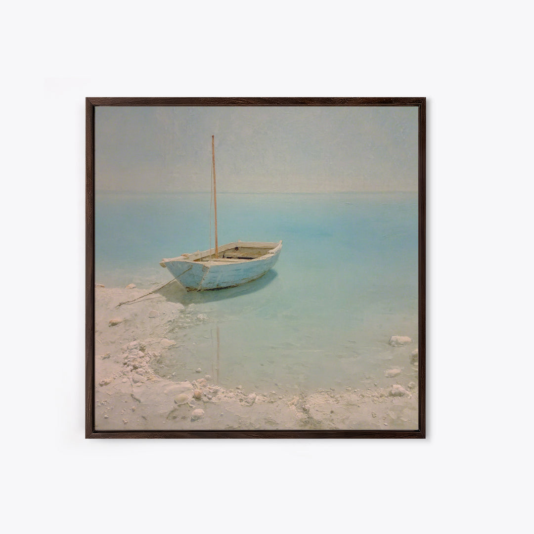 Soft Watercolor Sailboat on Quiet Water Canvas Print, Guest Bedroom Art, Farmhouse Wall Art, Bedroom Decor, Fine Art, Guest, GBA-1x1-90