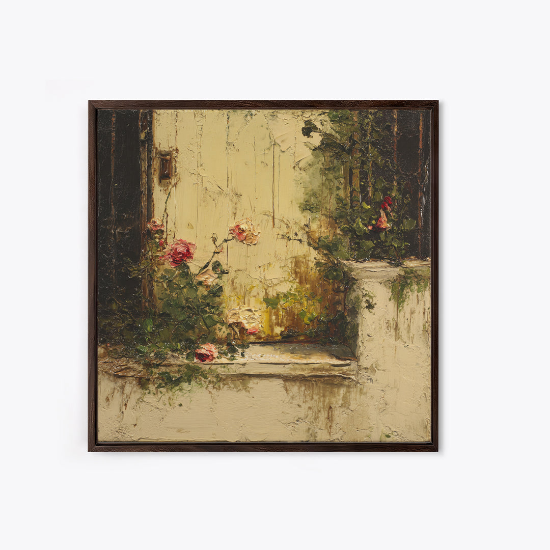 Quiet Horse Pasture at Sunset Framed Canvas Print, Guest Bedroom Art, Luxury Decor, Bedroom Decor, Oil Painting, Guest, GBA-1x1-93
