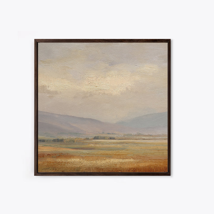 Gentle Rain over Distant Hills Framed Canvas Print, Guest Bedroom Art, Digital Prints, Bedroom Decor, Fine Art, Guest, GBA-1x1-96