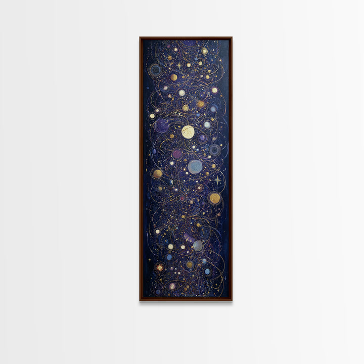 Minimal Moon and Stars Composition Canvas Print, Guest Bedroom Art, Living Room Wall Art, Bedroom Decor, Fine Art, Guest, GBA-1x3-100