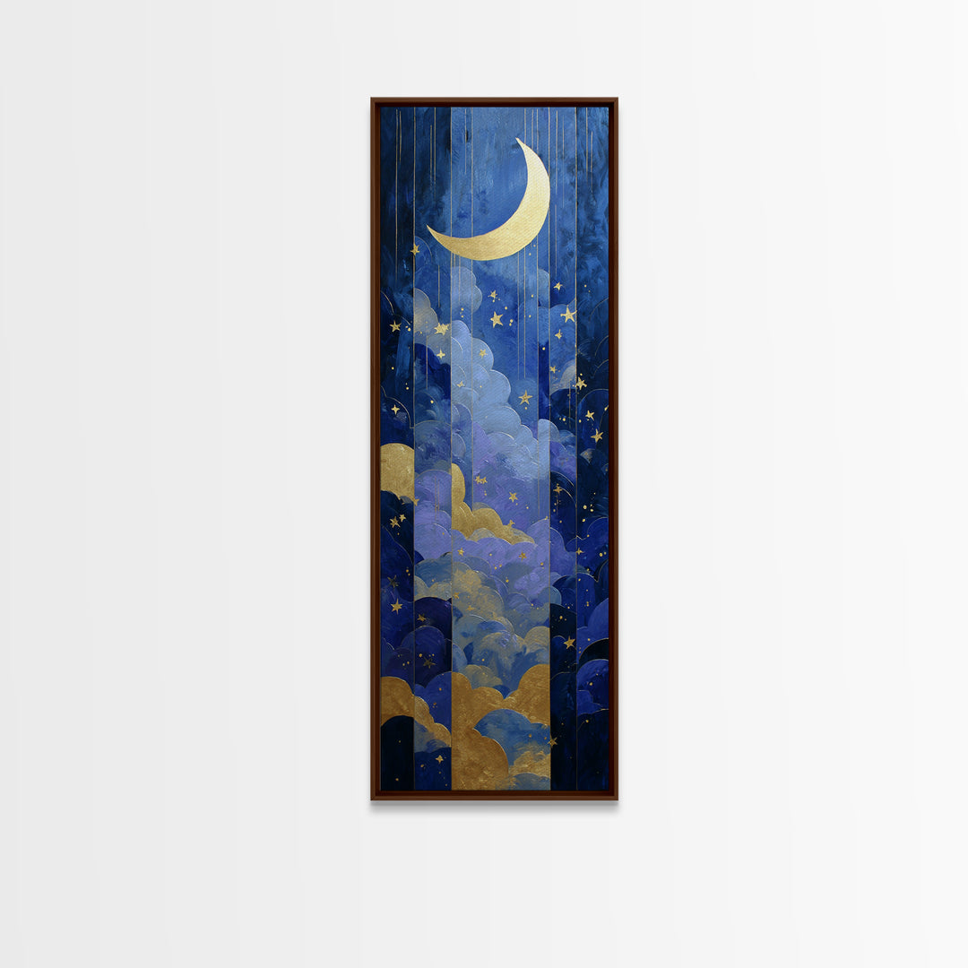 Minimal Moon and Stars Composition Canvas Print, Guest Bedroom Art, Room Decor, Bedroom Decor, Fine Art, Guest, GBA-1x3-28