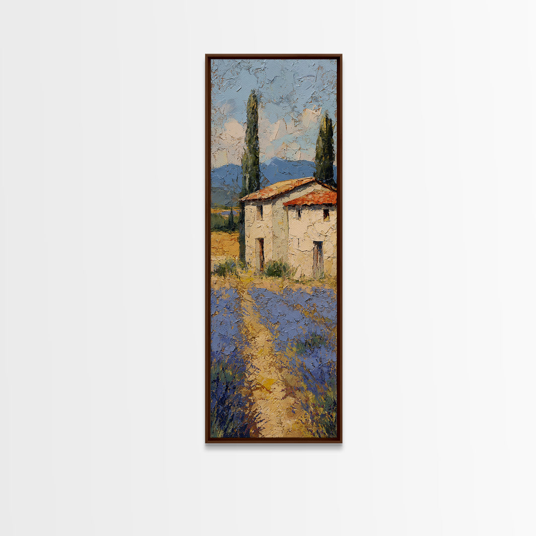 Lavender Field under Pale Sky Framed Canvas Print, Guest Bedroom Art, Prints, Bedroom Decor, Watercolor Art, Guest 331, GBA-1x3-31