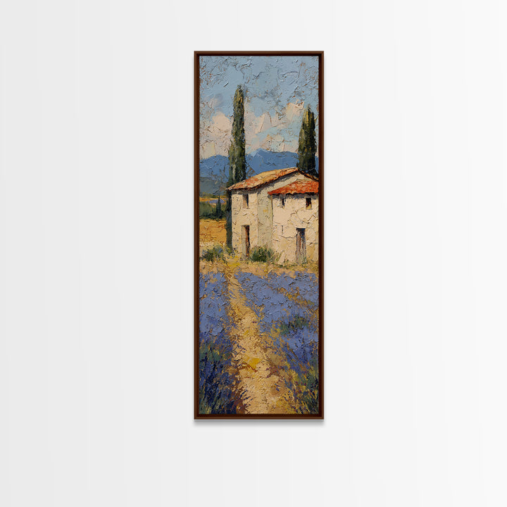 Lavender Field under Pale Sky Framed Canvas Print, Guest Bedroom Art, Prints, Bedroom Decor, Watercolor Art, Guest 331, GBA-1x3-31