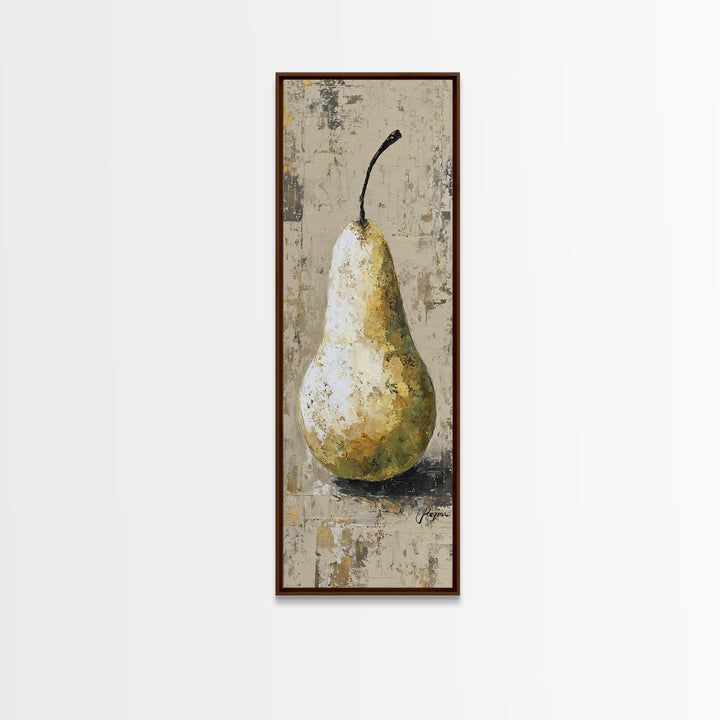 Classic Pear Still Life for Cozy Hospitality Canvas Print, Guest Bedroom Art, Textured Painting, Bedroom Decor, Fine Art, Guest, GBA-1x3-32