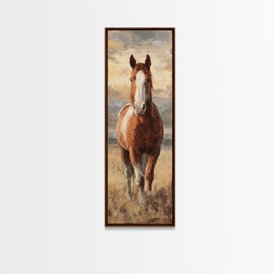 Quiet Horse Pasture at Sunset Canvas Print, Guest Bedroom Art, Bedroom Decor, Fine Art, Guest, Above Bed Decor, Funky Wall Art, GBA-1x3-33