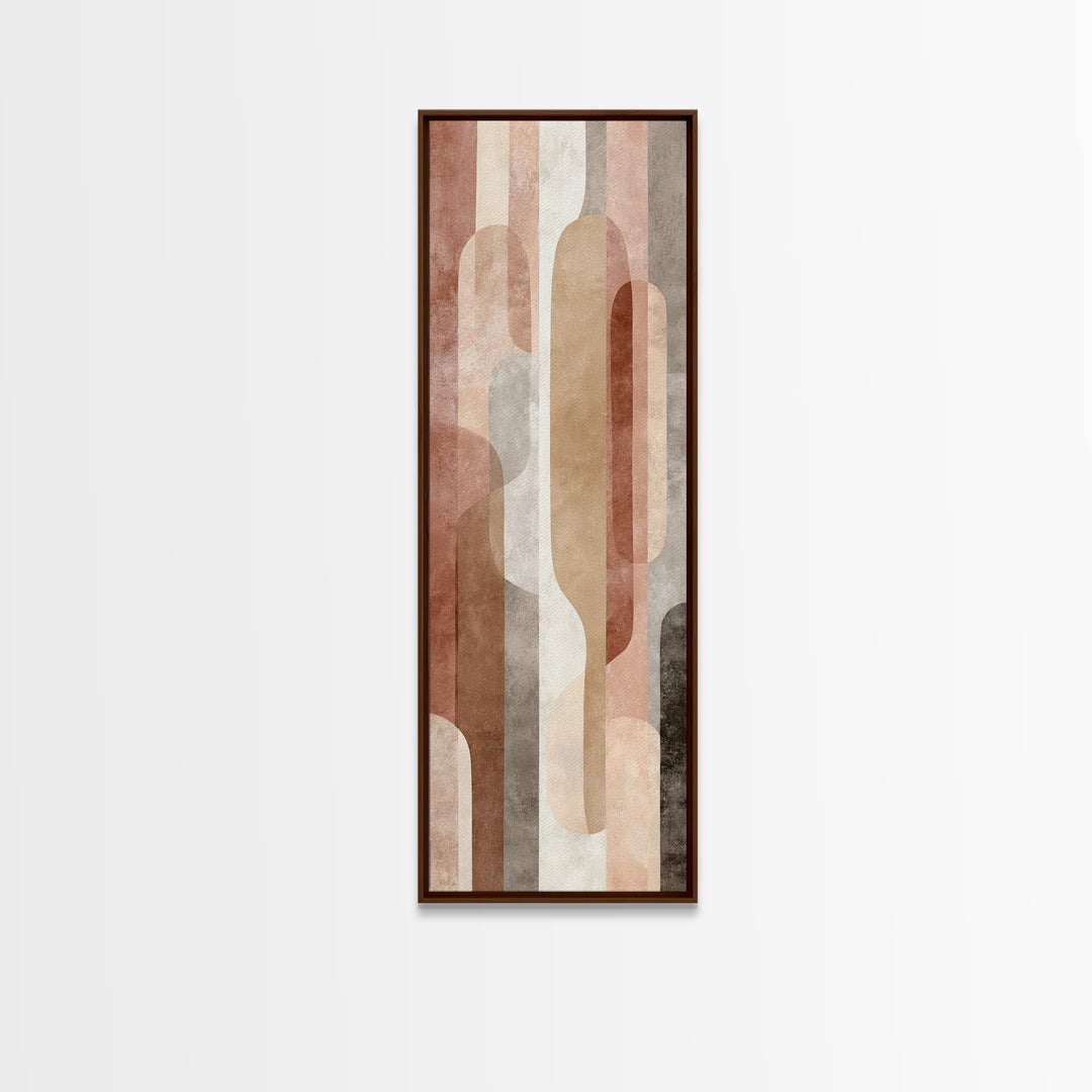 Warm Terracotta Shapes Framed Canvas Print, Guest Bedroom Art, Minimalist Wall Art, Bedroom Decor, Abstract Art, Guest, GBA-1x3-34
