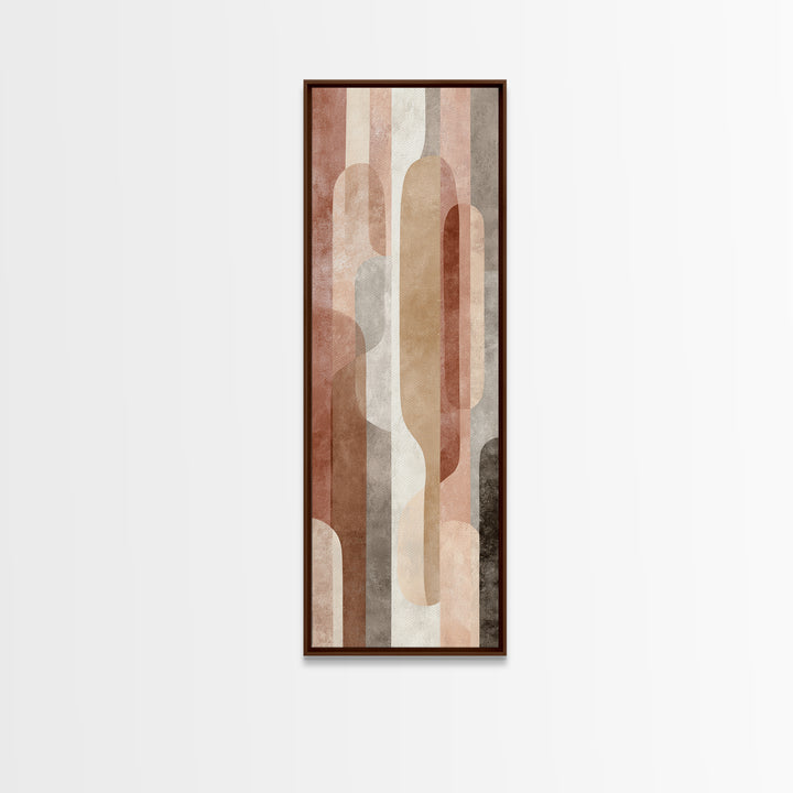 Warm Terracotta Shapes Framed Canvas Print, Guest Bedroom Art, Minimalist Wall Art, Bedroom Decor, Abstract Art, Guest, GBA-1x3-34