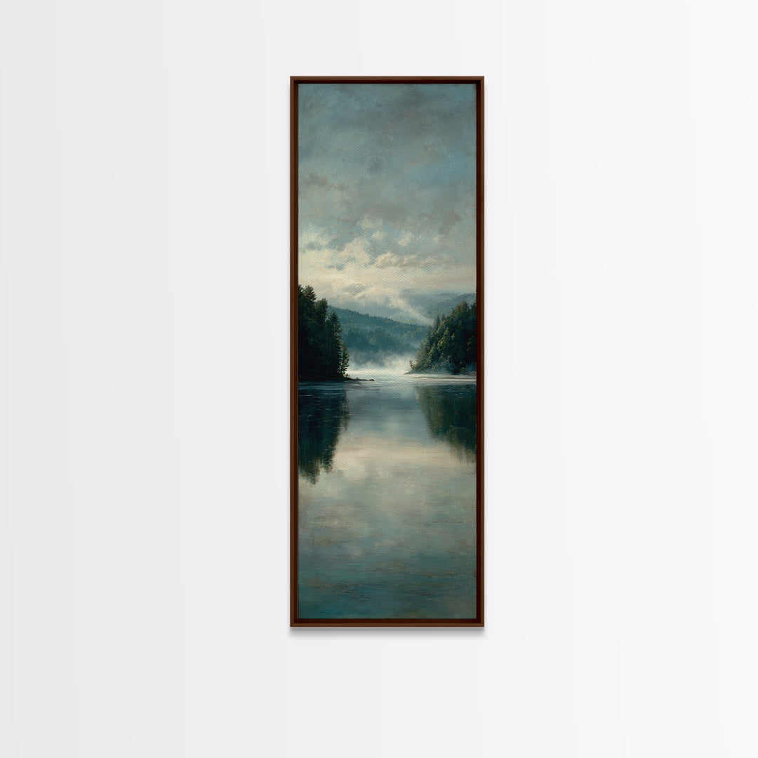 Quiet Lake Landscape at Early Morning Canvas Print, Guest Bedroom Art, Downloadable Prints, Bedroom Decor, Fine Art, Guest, GBA-1x3-38