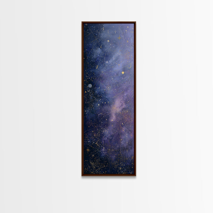 Minimal Moon and Stars Composition Framed Canvas Print, Guest Bedroom Art, Fine Art Print, Bedroom Decor, Fine Art, Guest, GBA-1x3-4