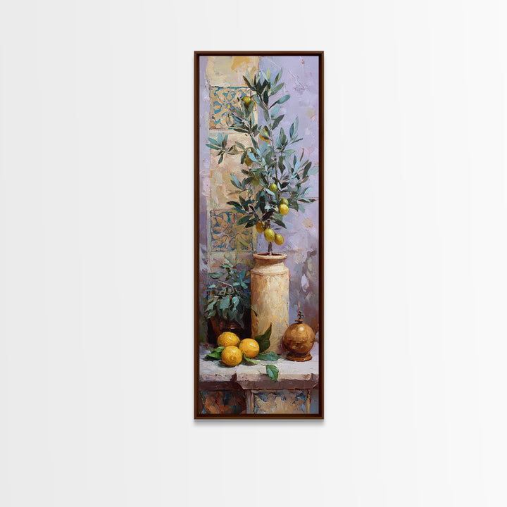 Olive Branch Still Life Canvas Print, Guest Bedroom Art, Trendy Wall Art, Bedroom Decor, Watercolor Art, Guest, GBA-1x3-5