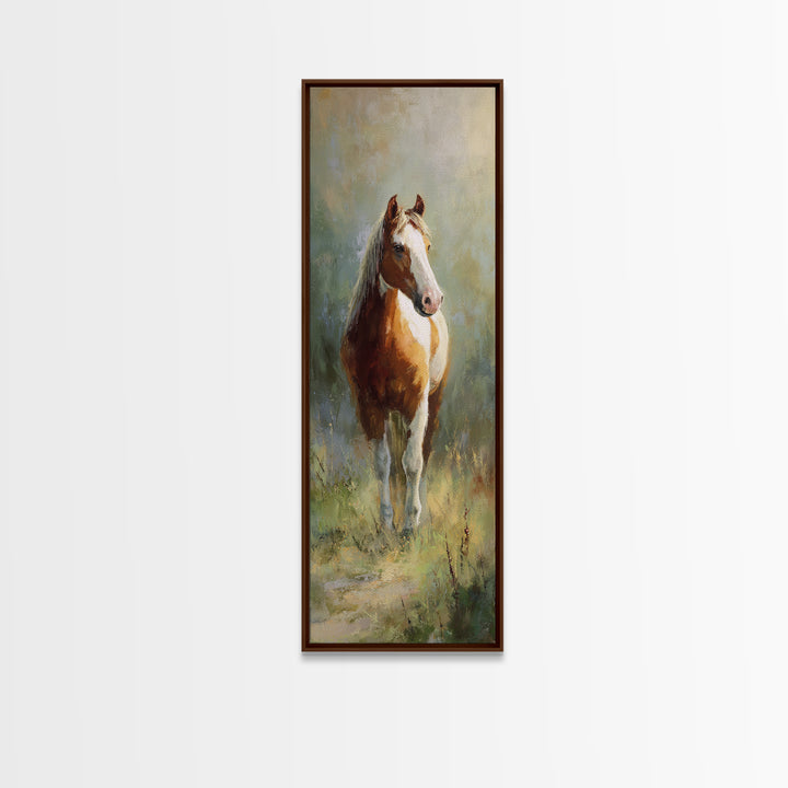 Quiet Horse Pasture at Sunset Canvas Print, Guest Bedroom Art, Fine Art Print, Bedroom Decor, Abstract Art, Guest, Poster, GBA-1x3-57