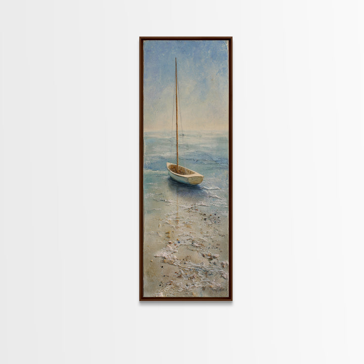 Soft Watercolor Sailboat on Quiet Water Canvas Print, Guest Bedroom Art, Bedroom Prints, Bedroom Decor, Fine Art, Guest, GBA-1x3-78