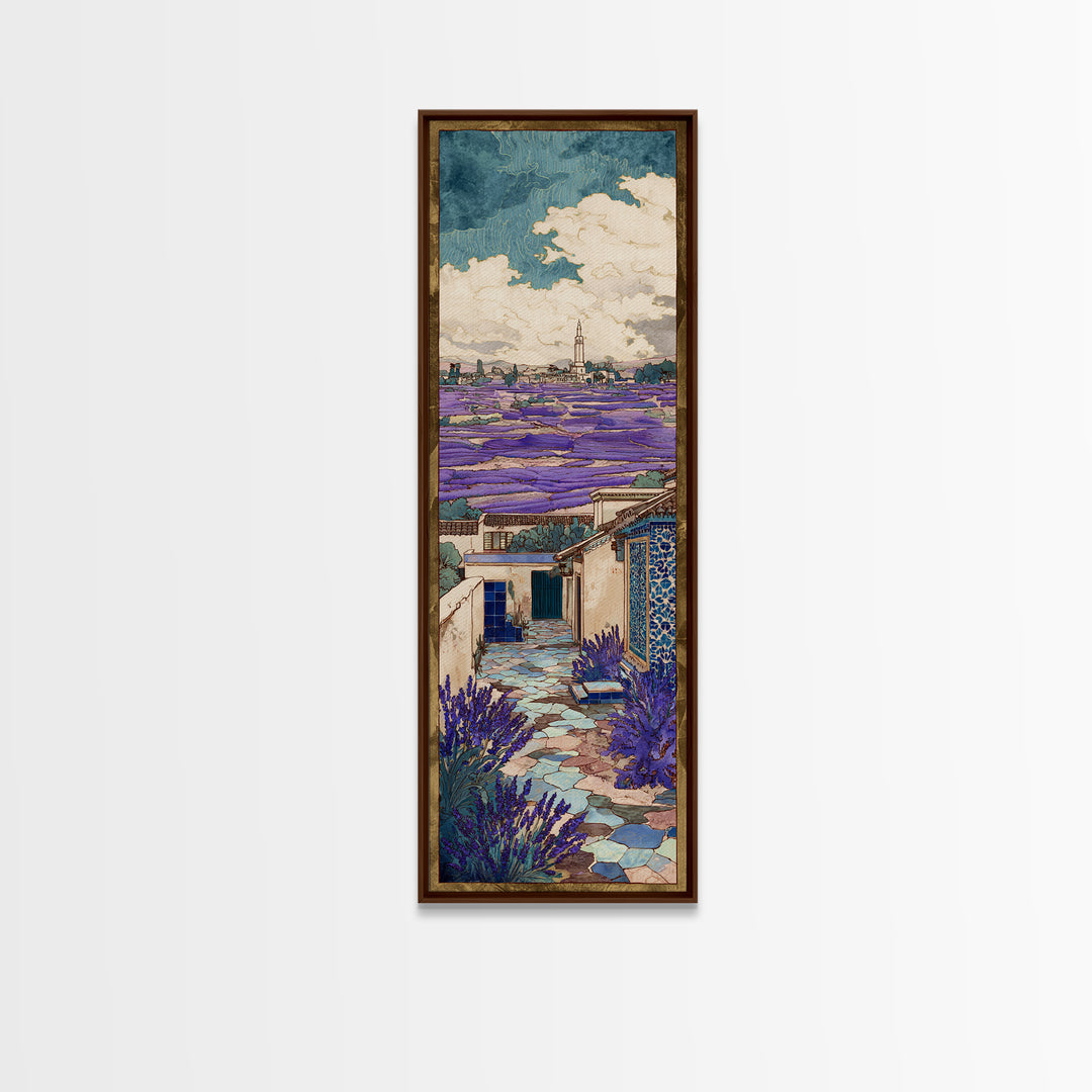 Lavender Field under Pale Sky Framed Canvas Print, Guest Bedroom Art, Pink Wall Art, Bedroom Decor, Fine Art, Guest, New Home, GBA-1x3-79
