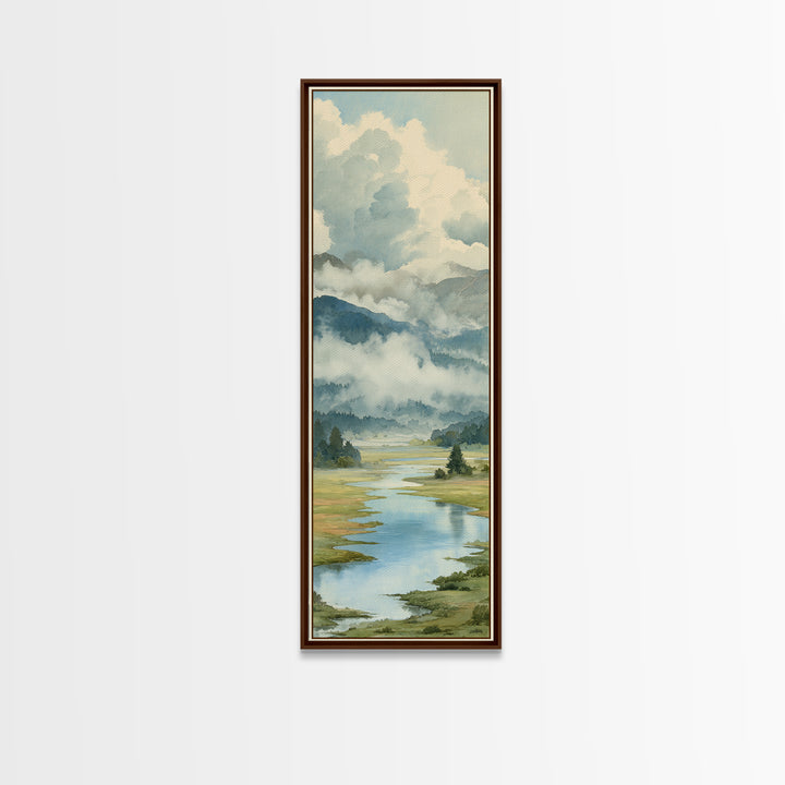 Quiet Lake Landscape at Early Morning Canvas Print, Guest Bedroom Art, Luxury Decor, Bedroom Decor, Fine Art, Guest, Home, GBA-1x3-86