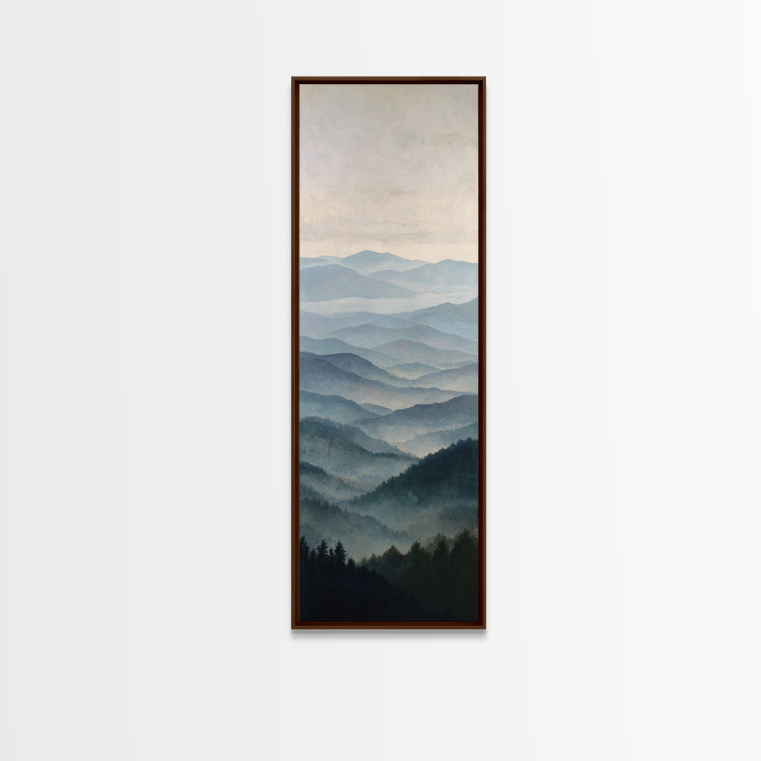 Soft Mountain Horizon Framed Canvas Print, Guest Bedroom Art, Minimalist Wall Art, Bedroom Decor, Fine Art, Guest, Luxury Decor, GBA-1x3-91