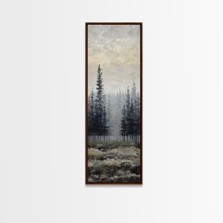 Monochrome Forest Silhouette Canvas Print, Guest Bedroom Art, Farmhouse Wall Art, Bedroom Decor, Fine Art, Guest, GBA-1x3-97