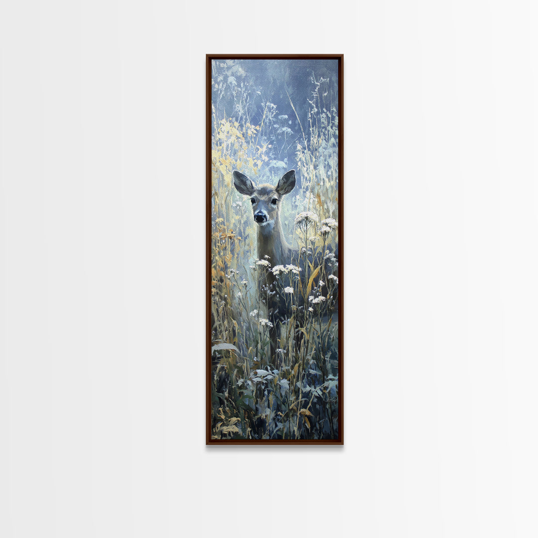 Sunlit Meadow with Delicate Flowers Canvas Print, Guest Bedroom Art, Trendy Wall Art, Bedroom Decor, Watercolor Art, Guest, GBA-1x3-99