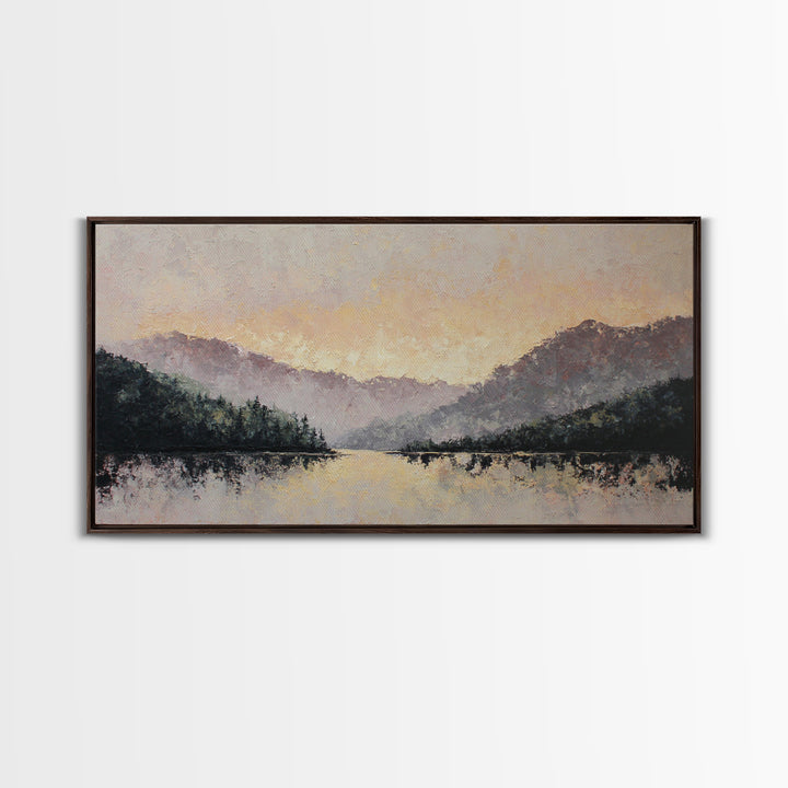 Lavender Field under Pale Sky Canvas Print, Guest Bedroom Art, Digital Prints, Bedroom Decor, Oil Painting, Guest, GBA-2x1-39