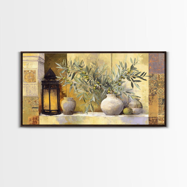 Olive Branch Still Life Canvas Print, Guest Bedroom Art, Digital Prints, Bedroom Decor, Fine Art, Guest, Pink Wall Art, GBA-2x1-61