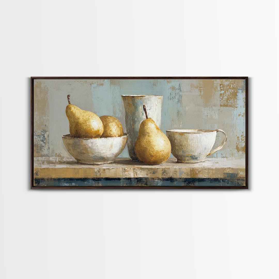 Classic Pear Still Life for Cozy Hospitality Canvas Print, Guest Bedroom Art, Home, Bedroom Decor, Guest, Bedroom Wall Art, GBA-2x1-64