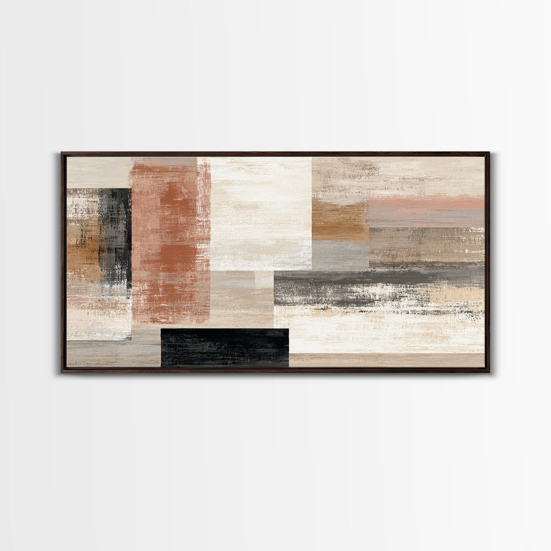 Warm Terracotta Shapes Canvas Print, Guest Bedroom Art, Textured Painting, Bedroom Decor, Abstract Art, Guest, Wall Art Prints, GBA-2x1-66