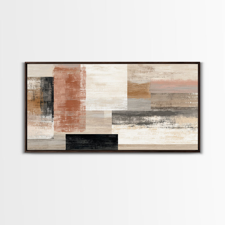 Warm Terracotta Shapes Canvas Print, Guest Bedroom Art, Textured Painting, Bedroom Decor, Abstract Art, Guest, Wall Art Prints, GBA-2x1-66