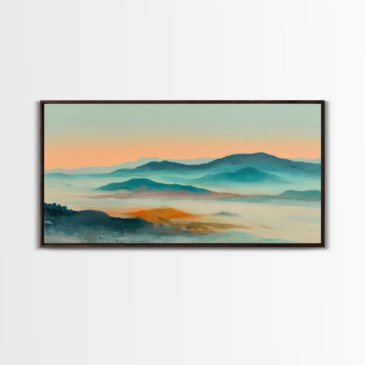 Lavender Field under Pale Sky Framed Canvas Print, Guest Bedroom Art, Cat Wall Art, Bedroom Decor, Guest, Fine Art Print, GBA-2x1-87