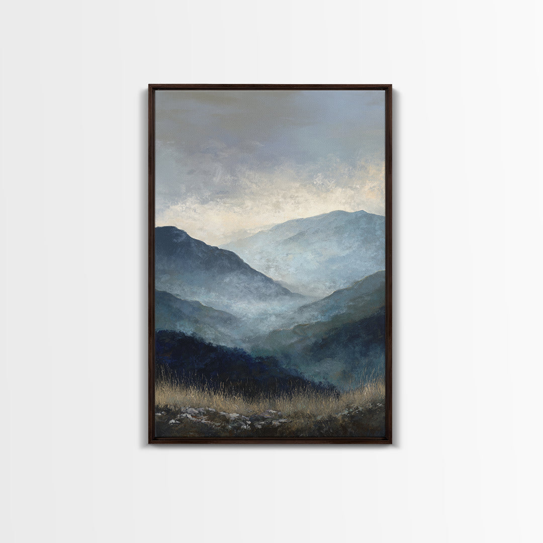 Soft Mountain Horizon Canvas Print, Guest Bedroom Art, Gallery Decor, Bedroom Decor, Oil Painting, Guest, Contemporary Art, GBA-2x3-15