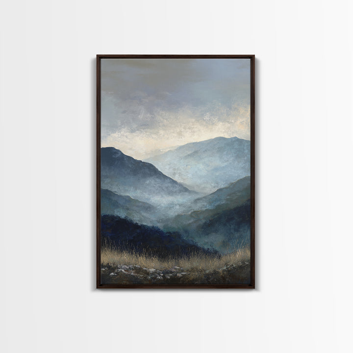 Soft Mountain Horizon Canvas Print, Guest Bedroom Art, Gallery Decor, Bedroom Decor, Oil Painting, Guest, Contemporary Art, GBA-2x3-15