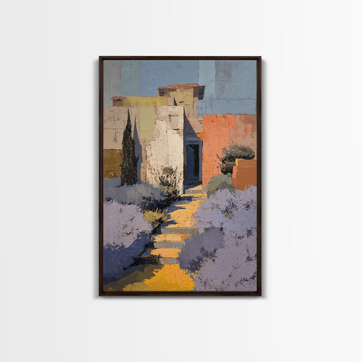 Lavender Field under Pale Sky Framed Canvas Print, Guest Bedroom Art, Farmhouse Wall Art, Bedroom Decor, Fine Art, Guest, GBA-2x3-3