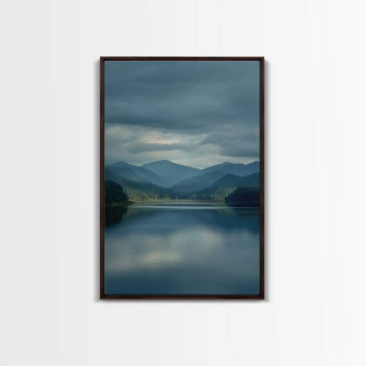 Quiet Lake Landscape at Early Morning Framed Canvas Print, Guest Bedroom Art, Contemporary Art, Bedroom Decor, Fine Art, Guest, GBA-2x3-34