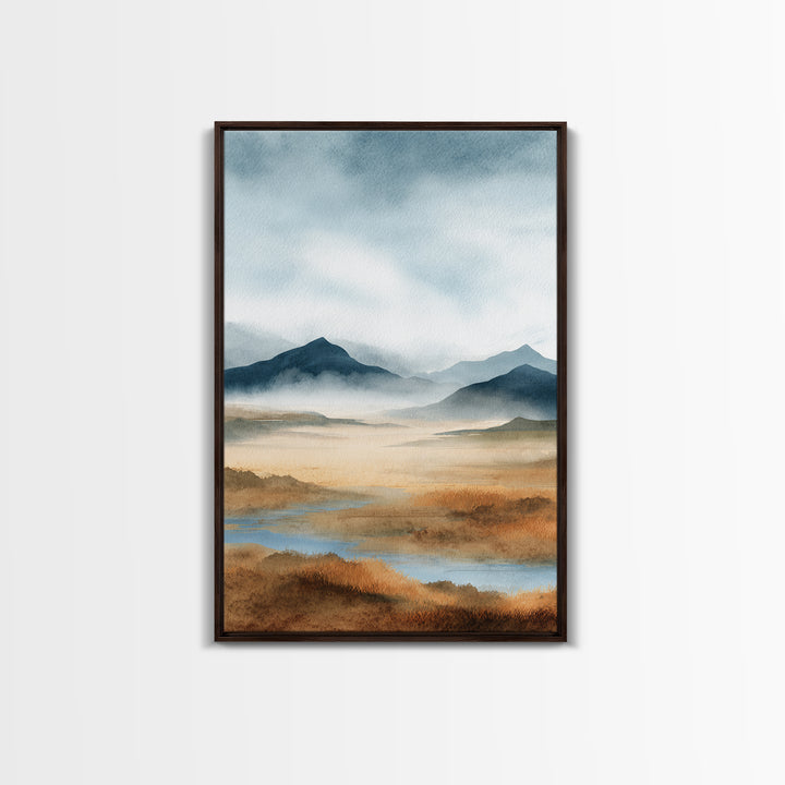 Soft Mountain Horizon Canvas Print, Guest Bedroom Art, Minimalist Decor, Bedroom Decor, Fine Art, Guest, Digital Print, GBA-2x3-39