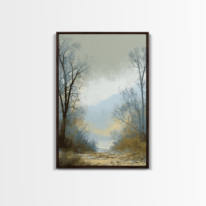 Monochrome Forest Silhouette Canvas Print, Guest Bedroom Art, Prints, Bedroom Decor, Oil Painting, Guest 445, Set of Wall Art, GBA-2x3-45