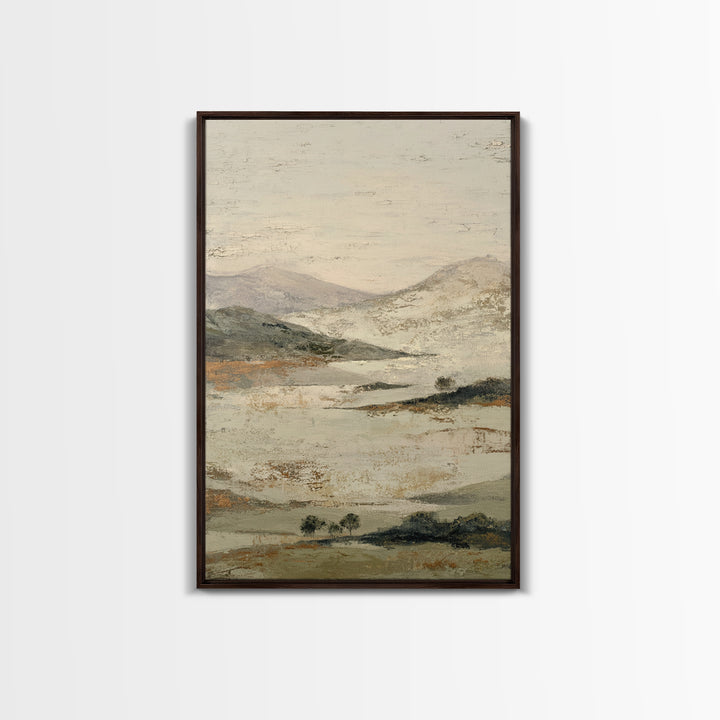 Gentle Rain over Distant Hills Framed Canvas Print, Guest Bedroom Art, Neutral Decor, Bedroom Decor, Abstract Art, Guest, GBA-2x3-56