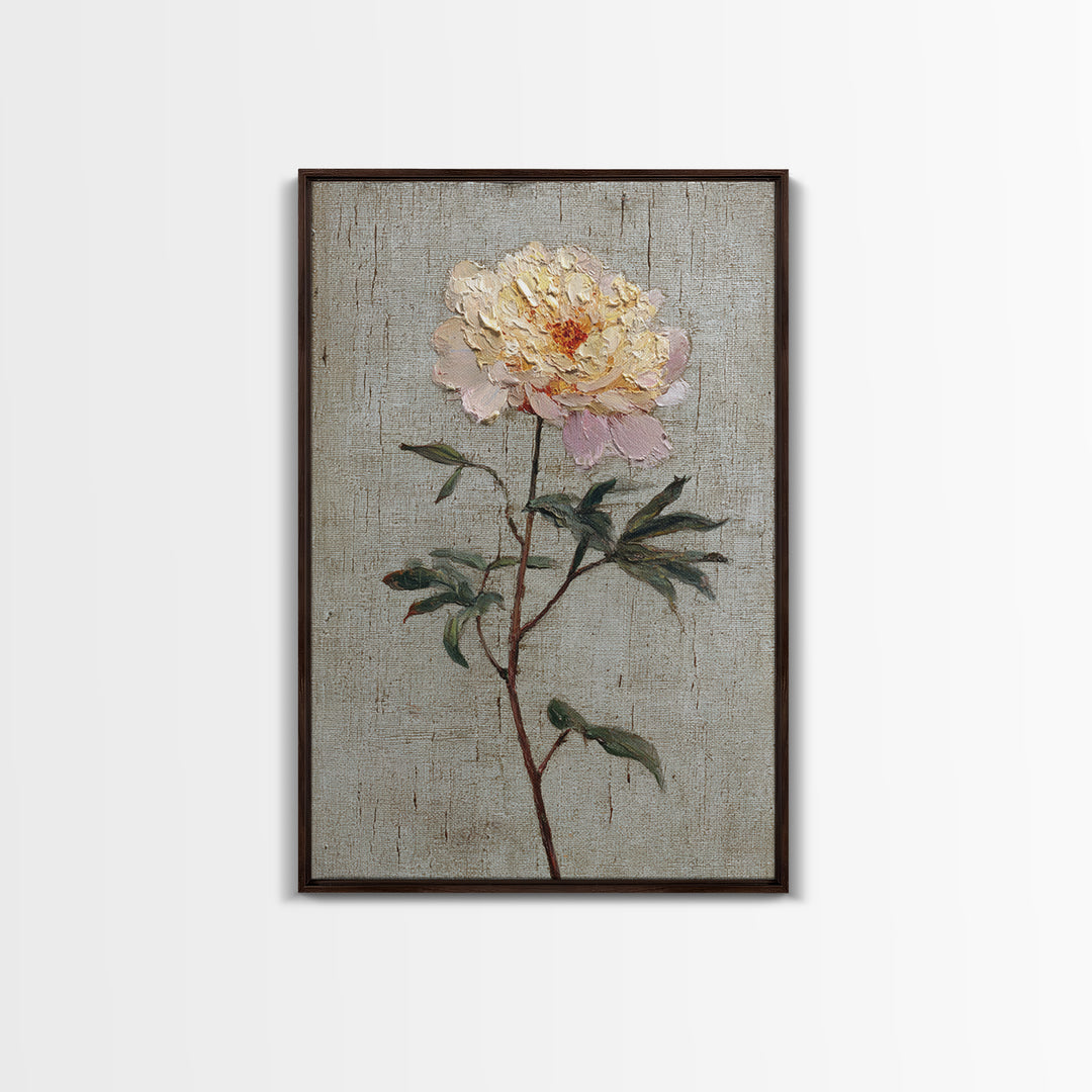 Neutral Peony Painting Canvas Print, Guest Bedroom Art, Framed Wall Art, Bedroom Decor, Fine Art, Guest, Farmhouse Wall Decor, GBA-2x3-65