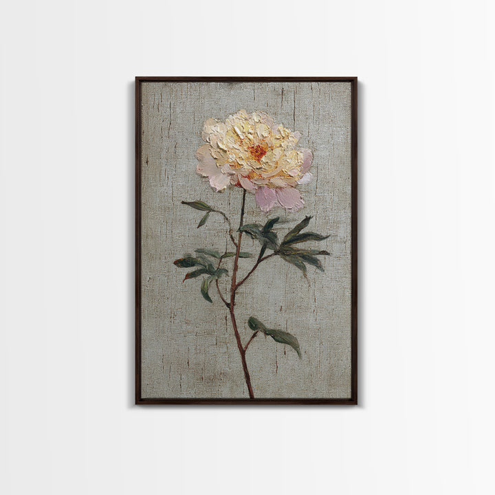 Neutral Peony Painting Canvas Print, Guest Bedroom Art, Framed Wall Art, Bedroom Decor, Fine Art, Guest, Farmhouse Wall Decor, GBA-2x3-65