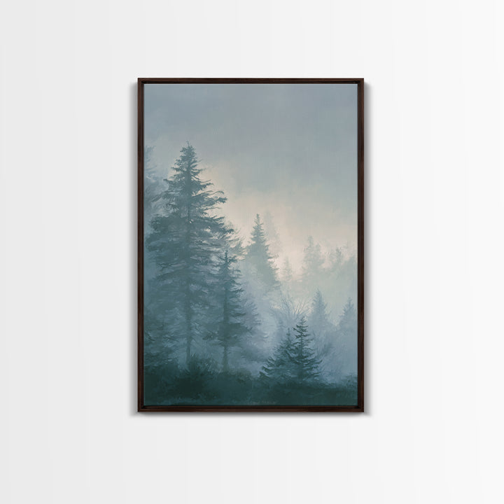 Monochrome Forest Silhouette Framed Canvas Print, Guest Bedroom Art, Bedroom Decor, Fine Art, Guest, Above Bed Decor, GBA-2x3-69