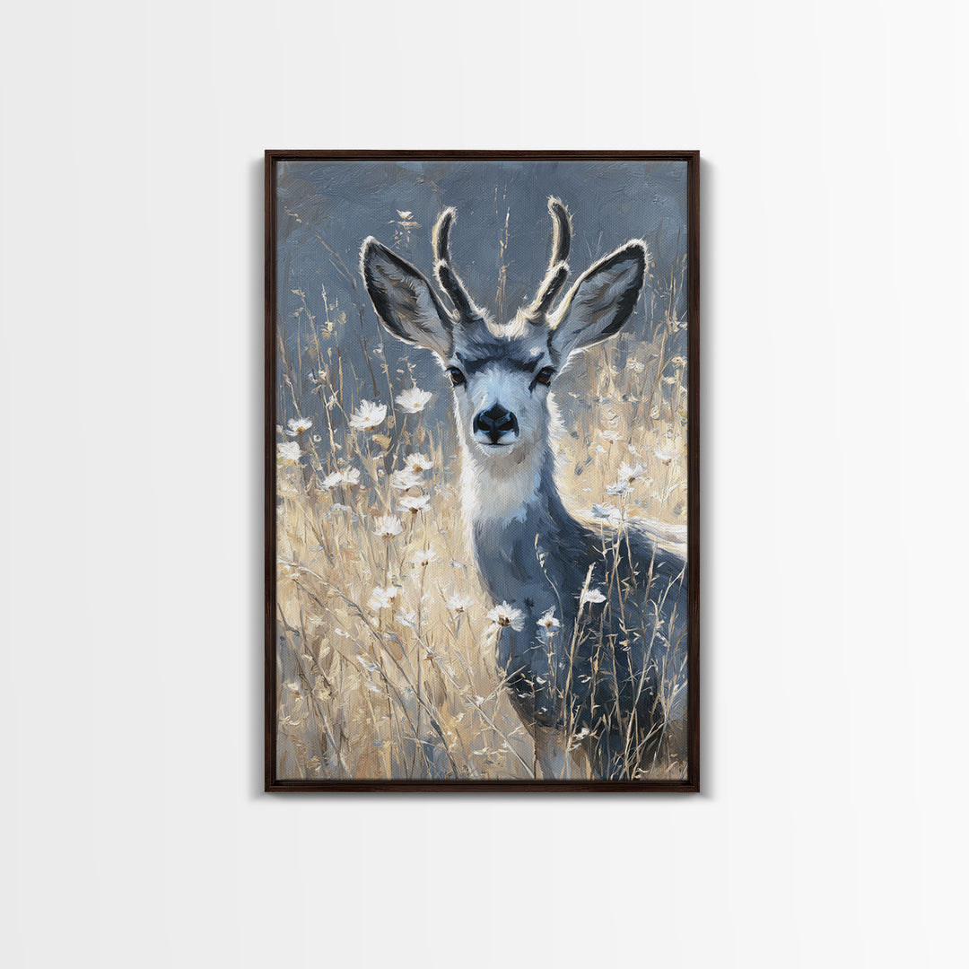 Sunlit Meadow with Delicate Flowers Canvas Print, Guest Bedroom Art, Print, Bedroom Decor, Oil Painting, Guest, GBA-2x3-71