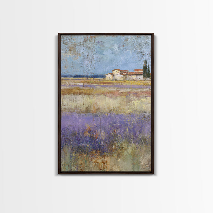 Lavender Field under Pale Sky Framed Canvas Print, Guest Bedroom Art, Home, Bedroom Decor, Fine Art, Guest, Bedroom Wall Art, GBA-2x3-75