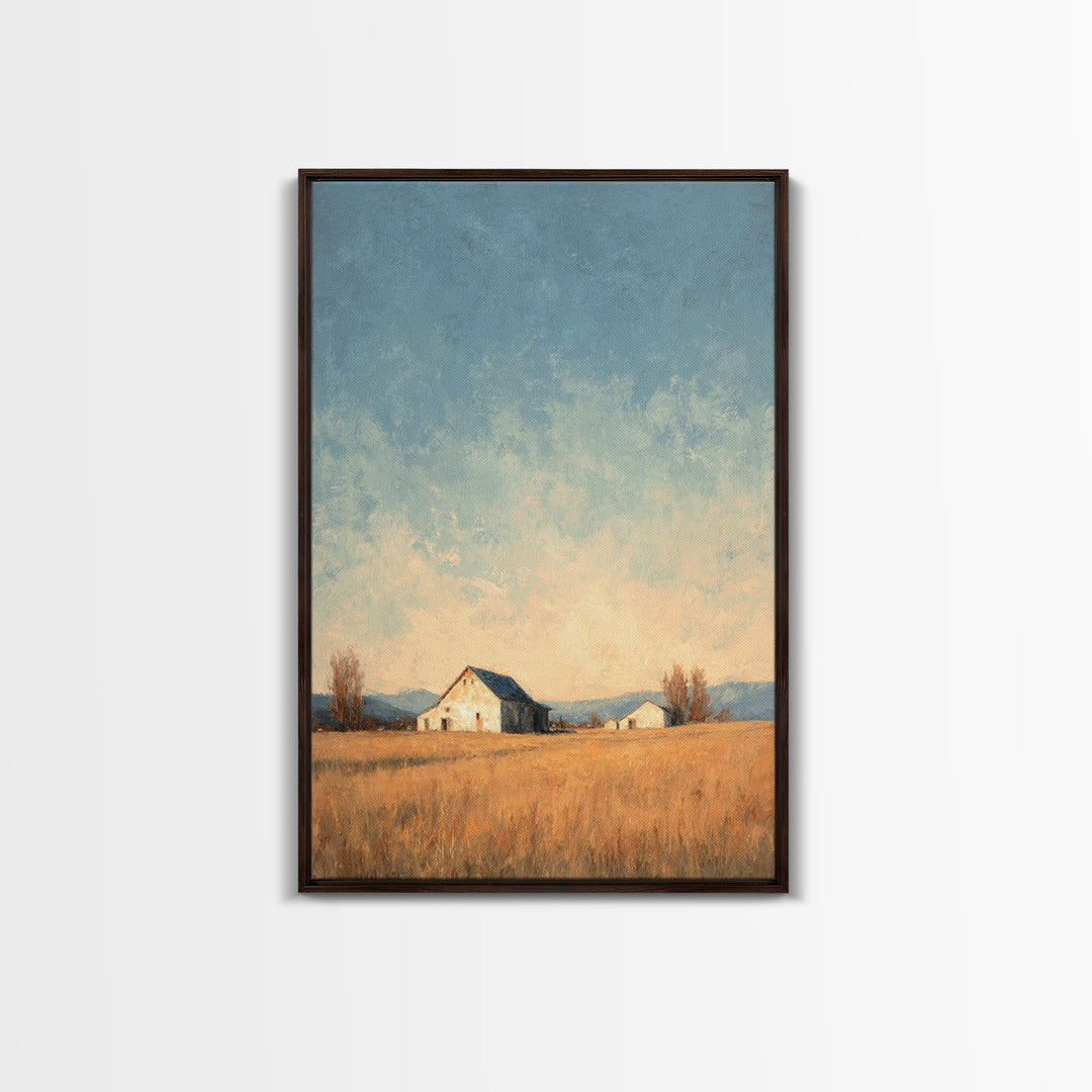 Quiet Horse Pasture at Sunset Canvas Print, Guest Bedroom Art, New Home Gift, Bedroom Decor, Guest, Minimalist Wall Art, GBA-2x3-77