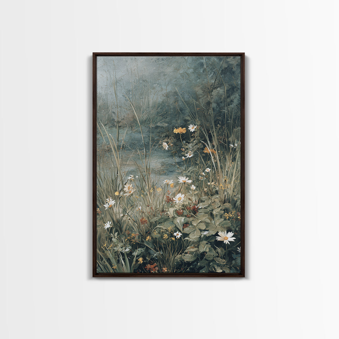 Sunlit Meadow with Delicate Flowers Canvas Print, Guest Bedroom Art, Set of 3 Wall Art, Bedroom Decor, Watercolor Art, Guest, GBA-2x3-95