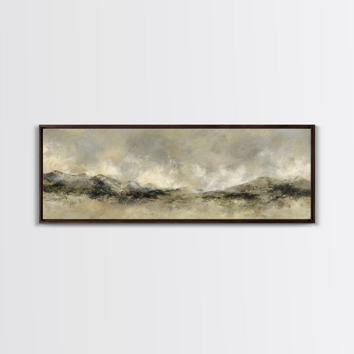 Gentle Rain over Distant Hills Canvas Print, Guest Bedroom Art, Bedroom Wall Art, Bedroom Decor, Fine Art, Guest, Neutral Decor, GBA-3x1-16