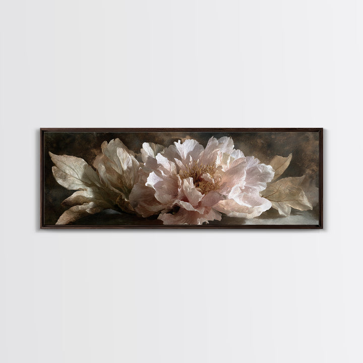 Neutral Peony Painting Canvas Print, Guest Bedroom Art, Bedroom Wall Art, Bedroom Decor, Fine Art, Guest, Neutral Decor, GBA-3x1-25