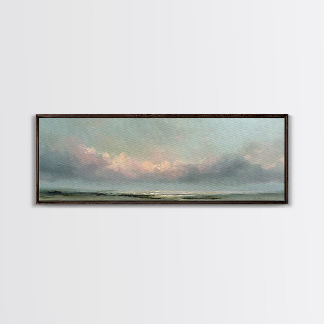 Romantic Cloudscape in Blush and Ivory Canvas Print, Guest Bedroom Art, Gallery Decor, Bedroom Decor, Fine Art, Guest, GBA-3x1-3