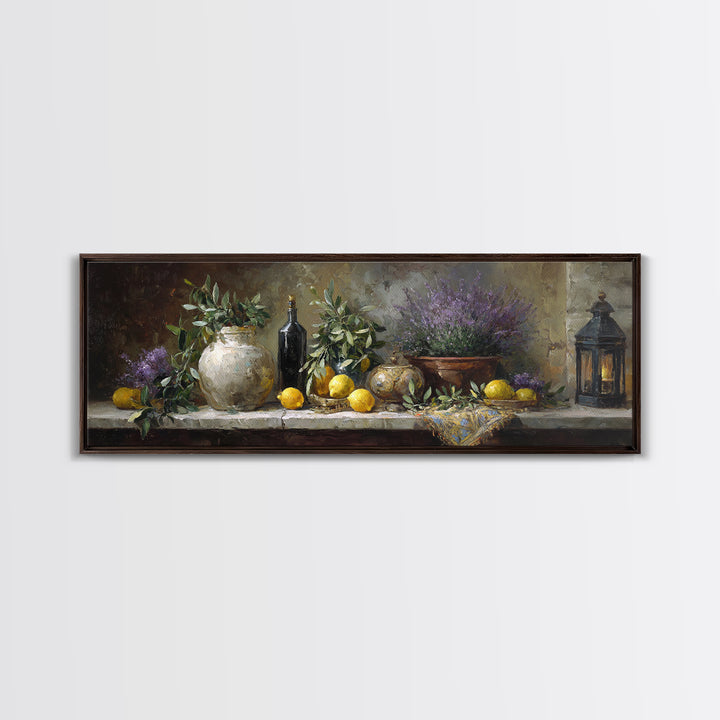 Olive Branch Still Life Canvas Print, Guest Bedroom Art, Living Room Decor, Bedroom Decor, Oil Painting, Guest, GBA-3x1-33