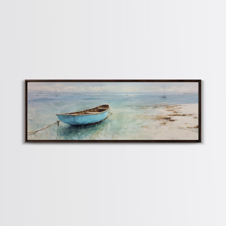 Soft Watercolor Sailboat on Quiet Water Canvas Print, Guest Bedroom Art, Home, Bedroom Decor, Abstract Art, Guest, GBA-3x1-34