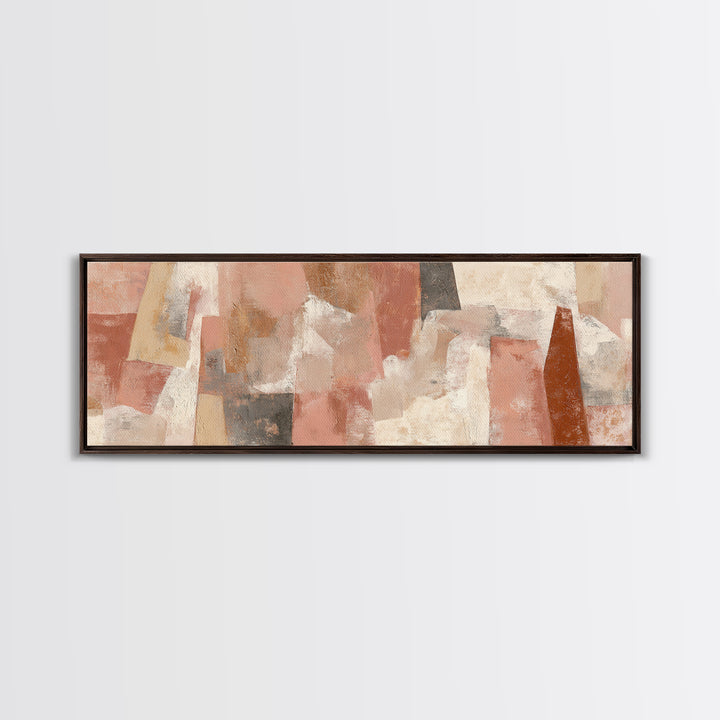 Warm Terracotta Shapes Canvas Print, Guest Bedroom Art, Gallery Decor, Bedroom Decor, Fine Art, Guest, Contemporary Art, GBA-3x1-62