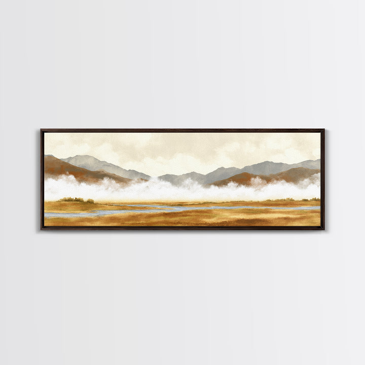 Soft Mountain Horizon Canvas Print, Guest Bedroom Art, Textured Painting, Bedroom Decor, Fine Art, Guest, Wall Art Prints, GBA-3x1-95
