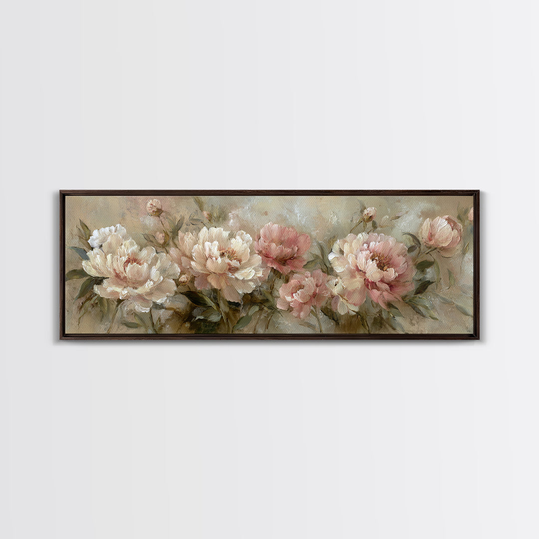 Neutral Peony Painting Canvas Print, Guest Bedroom Art, Gallery Decor, Bedroom Decor, Abstract Art, Guest, Contemporary Art, GBA-3x1-97